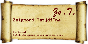 Zsigmond Tatjána névjegykártya